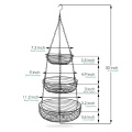 3-Tier Wire Basket Storage Stand For Fruit Vegetables Household Items Tiered Stand Baskets for Kitchen Organization